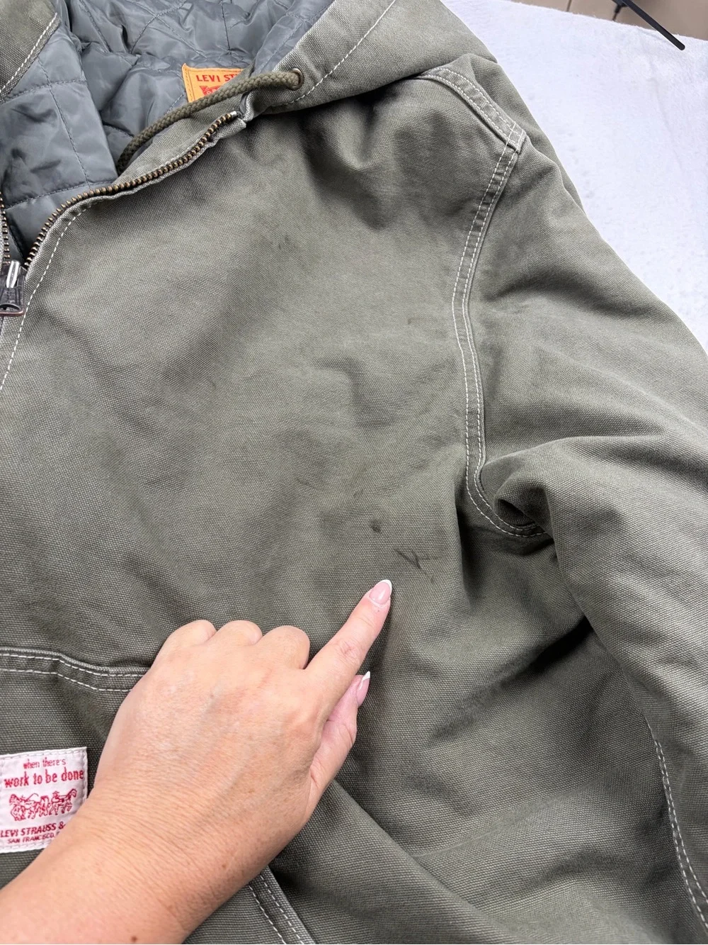 Levi's Workwear Potrero Hooded Jacket Olive Green NWT XL